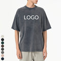 Custom Logo Acid Washed Heavy 100% Cotton Unisex T-shirt 275 Gsm Men's Blank Plain Premium Quality Vintage T Shirt for Men