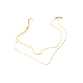 AA00317 Minimalist Snake Chain Choker Necklace Stainless Steel Basic Chain Double Layer Choker Necklace for Women