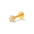 925 Sterling Silver Single One Dainty Round 3 Zircon Stud Earring Fashion Jewelry Wholesale