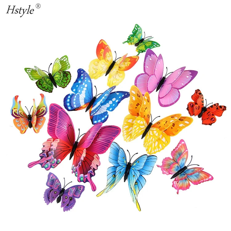 Double Layer 3D Butterfly Wall Sticker on the Wall Home Decor Butterflies for Decoration Stickers Party Wall Decorations