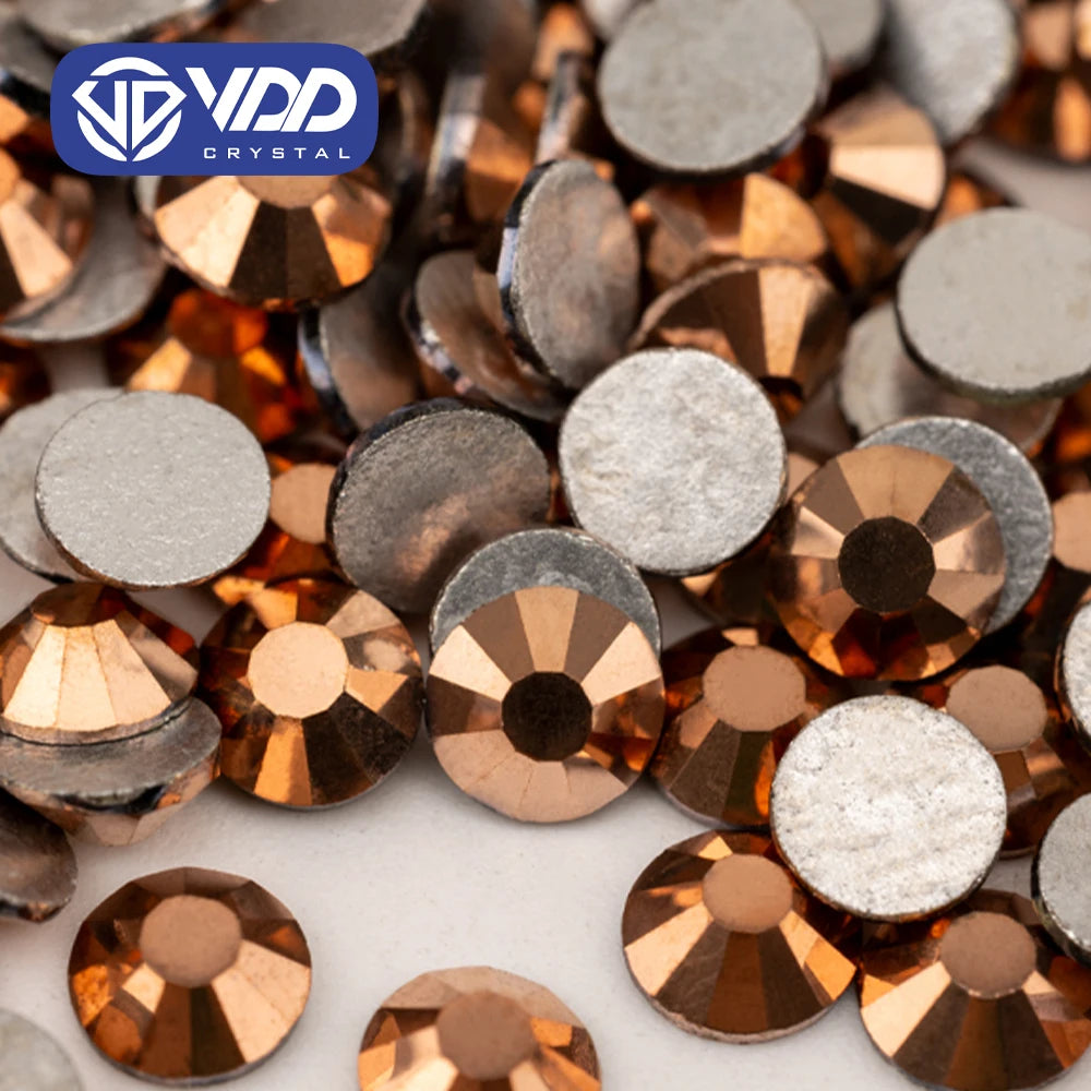 VDD 069 Rose Gold SS4-SS30 Glass Rhinestones Crystal Non Hotfix Flatback Stones Glitter Diamond for DIY Nail Art Accessories