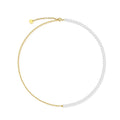 Fine Chain Necklaces Half Chain Half Shell Pearl 18k Gold Plated 925 Sterling Silver Chain Paperclip Pearl Necklace