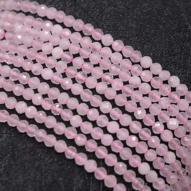 Natural Black Rultilated Quartz Gemstone Round Beads 3mm Faceted Beads for Jewelry Making DIY Bracelet Necklace Strand