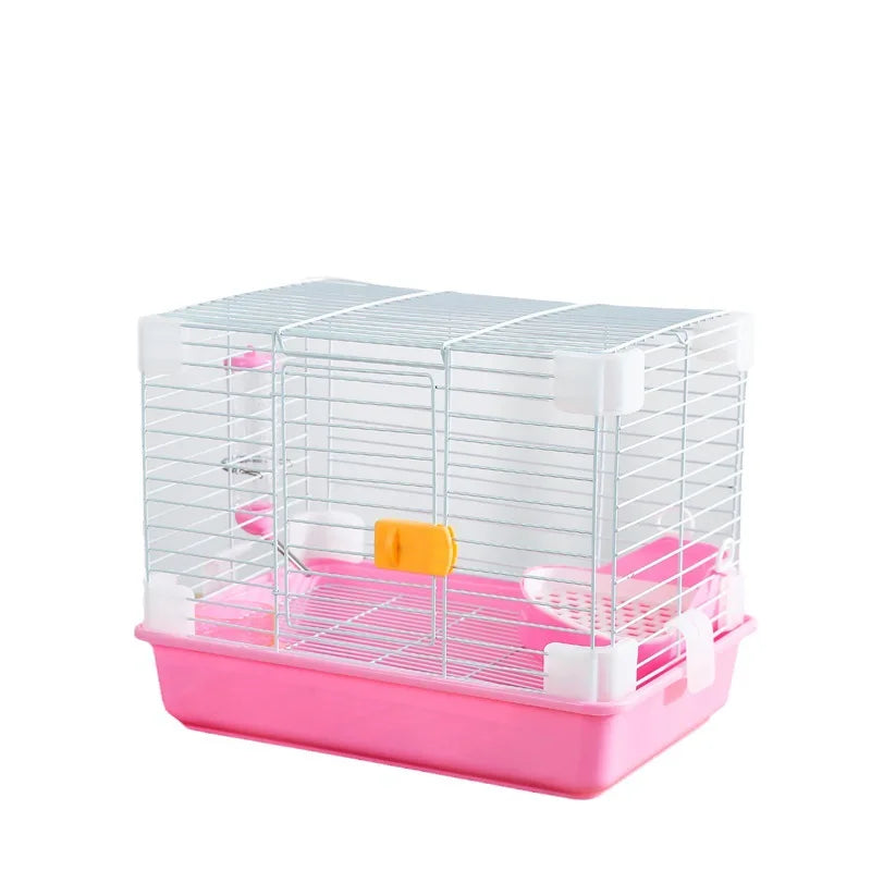Steel Rabbit Pet Cage with Free Water Bottle & Food Bowl H-Type Hot Dip Galvanized Steel 48x38x36cm Long Service Life
