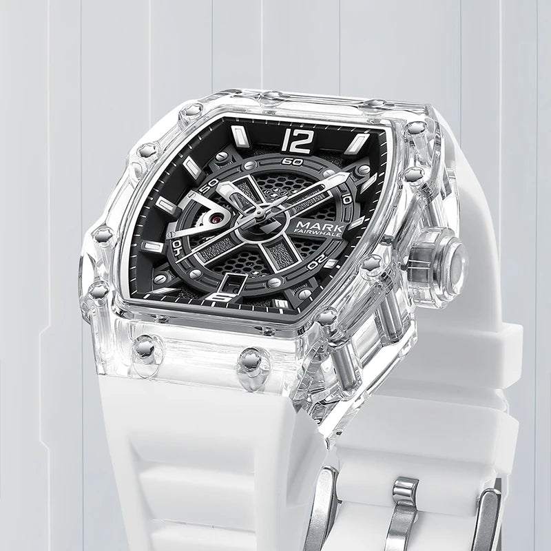 Mark Fairwhale Original Luminous Clear case Waterproof Male Luxury Mechanical Watch Automatic Wrisswatch