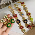 2025 Vintage Byzantine Medieval Renaissance Bold Gold Plated Chunky Statement Heart Earrings Bracelet Necklace Jewelry Set