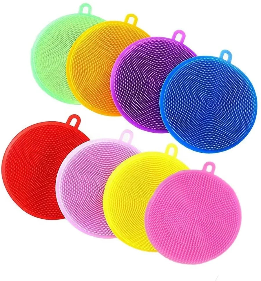 Hot Sale Colorful Kitchen Food Grade Heat Resistant Soft Cleaning Silicone Dishwashing Scrubber