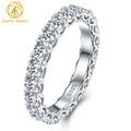 Moissanite 925 Sterling Silver 10K Solid Gold Jewelry 3.0mm DEF Round Shape Diamond Silver Moissanite Ring Eternity Ring