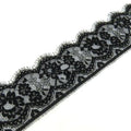 Sewing Floral Bridal Lace Trim Black for Garment Decorations LT2134B