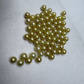 Wholesales Price 7.5-8 mm Good Quality AA+ Perfect Round Gold Pearl loose Freshwater Pearl Dying Gold  Half or No Hole  Drilled