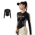 Women's Top-Selling Seamless Fitness Gym Yoga Set Ribbon Printing Long Sleeve Thin Slim Thumb Hole Sweat Wicking Jacket