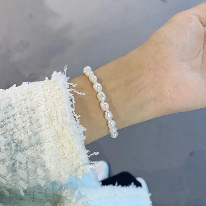 X1415 2021 New  Freshwater Pearl  Chain Bracelet Baroque Pearl Bracelet for Woman