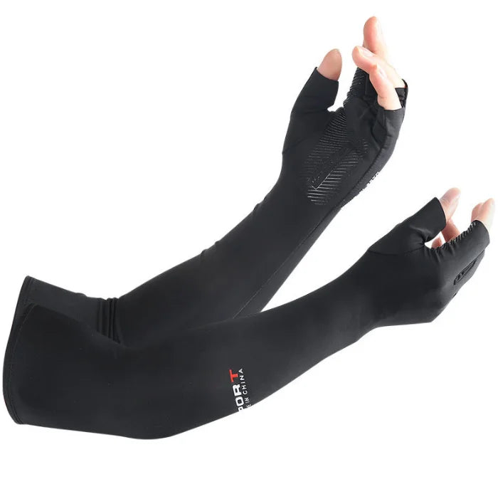 Best Selling Elastic Arm Cooling Sleeve with Finger Opening Anti-UV Compression Long Arm Guard Protector