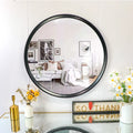 100cm Large High-End Premium Home Decor Wall Hanging Solid Sustainable Natural Rubber Wood Mirror Bathroom Dropshipping DDP