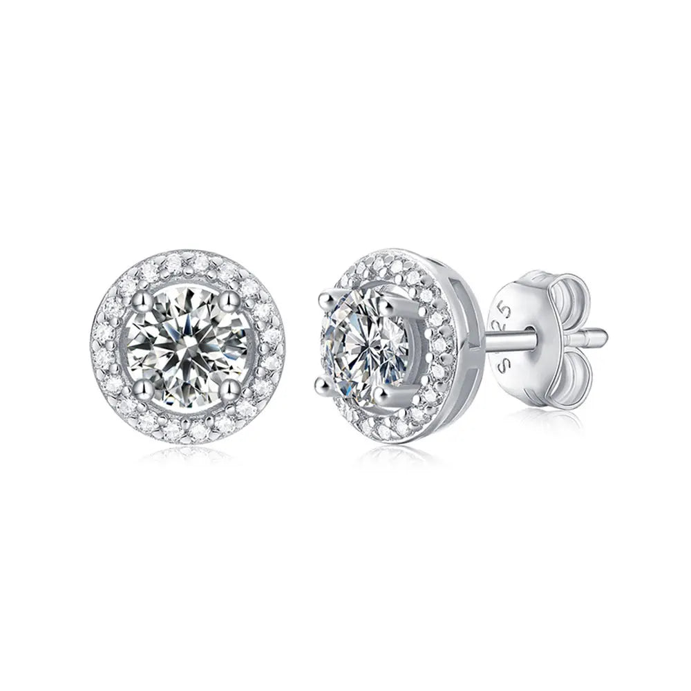 CANNER S925 Silver Earrings 0.5 Carat Women's New Earrings Temperament Wedding Moissanite Gift Ear Jewelry