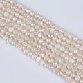 Wholesale 8-9mm Baroque Freshwater Pearl Strands Natural White with Side Hole Loose Pearls