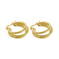 Fine Jewelry 925 Sterling Silver Gold Plated Multi-Layer Circle Hoop Earrings for Women