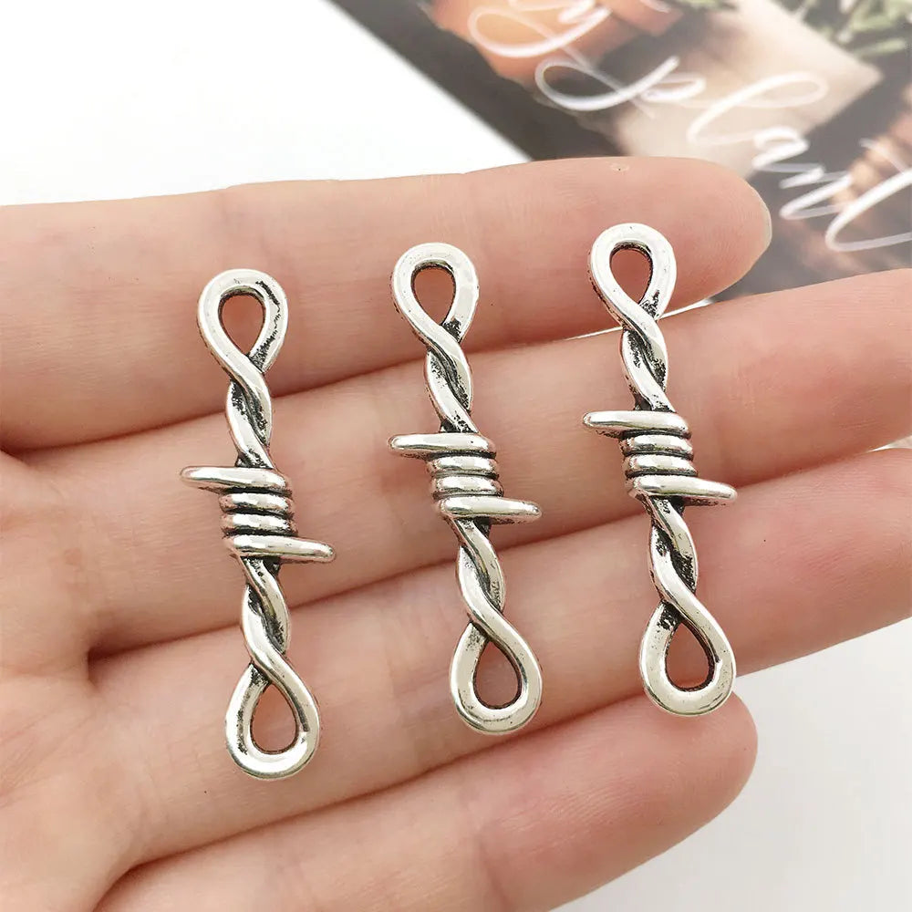 AA00708 Alloy Tiny Twisted Thorns Connectors Charms DIY Necklaces Bracelet Making Jewelry Accessory