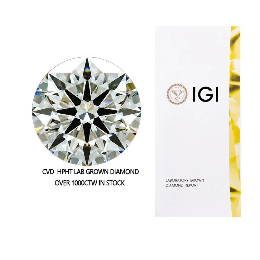Wholesale IGI  Certified Lab Diamond D VVS Color 1CT 1.3CT 2CT 3CT Loose CVD Synthetic Lab Grown Diamonds Manufacturing