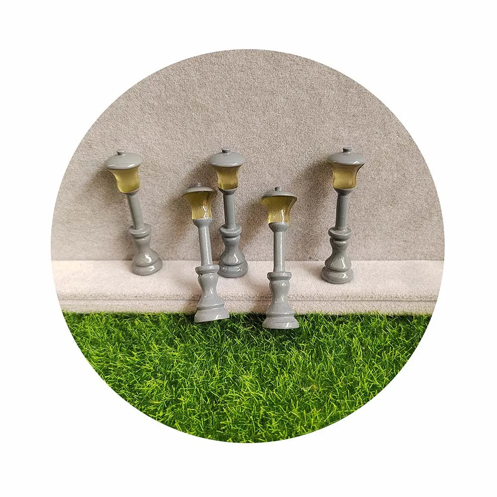 100pcs Resin Street Post Lights Mini Lamps Doll House Miniature Tortoise Model Fairy Garden Home Decor DIY