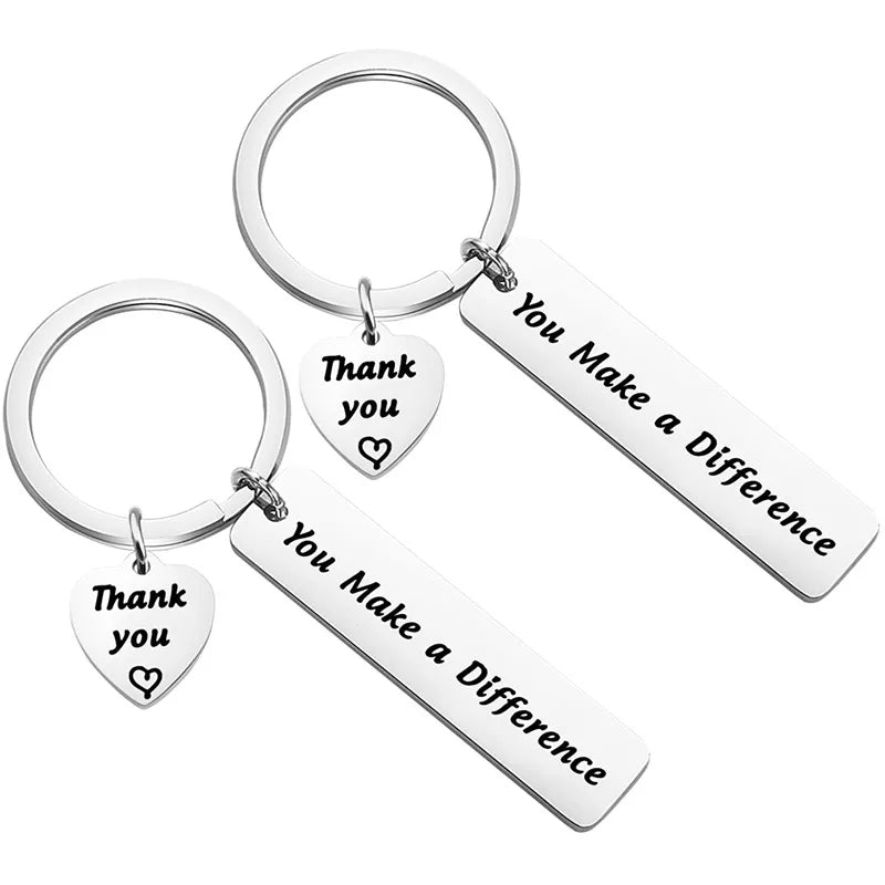 Beimai OEM Key Chain Heart Inspirational Pendant Waterproof Stainless Steel Keychain