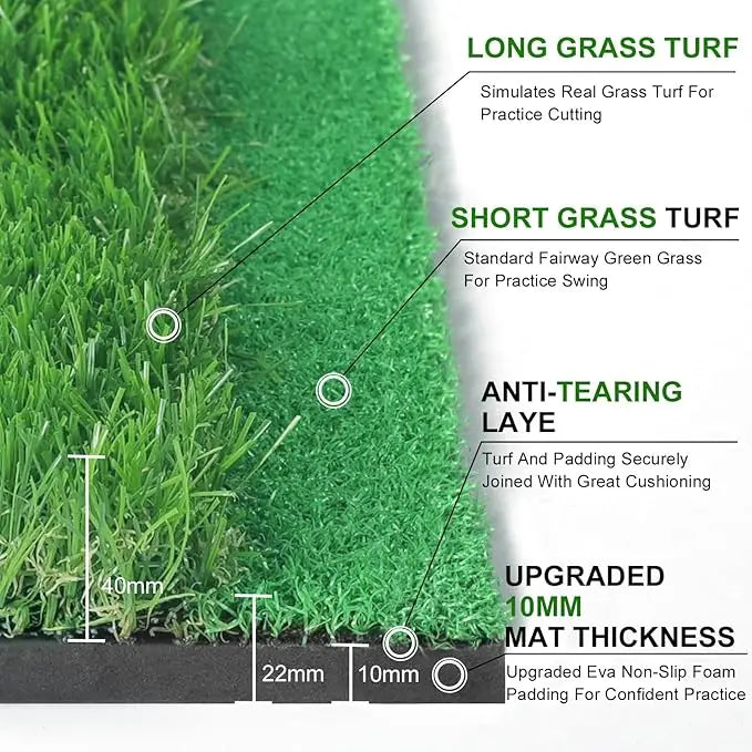 2-IN-1 Golf Hitting Mats for Practice and Training Premium Quality for Golfers of All Levels