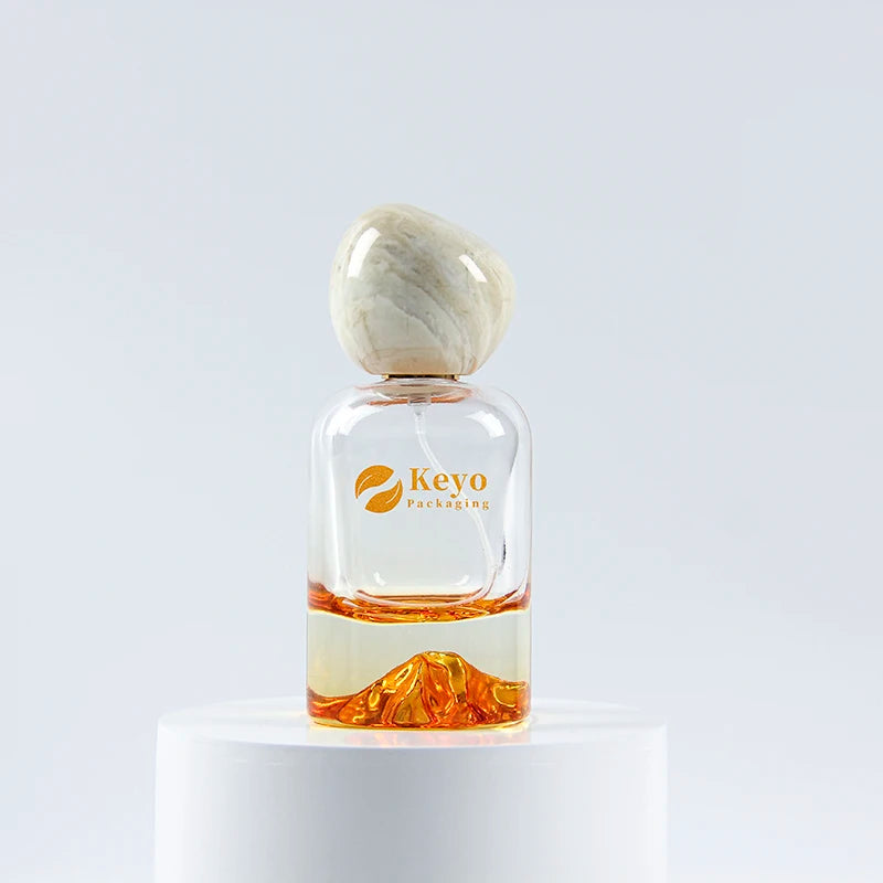 Wholesale Glass Perfume Bottles 30ml/50ml Eco-Friendly Durable Volcano Bottom Packaging with Plastic for Cap for Cosmetic Use