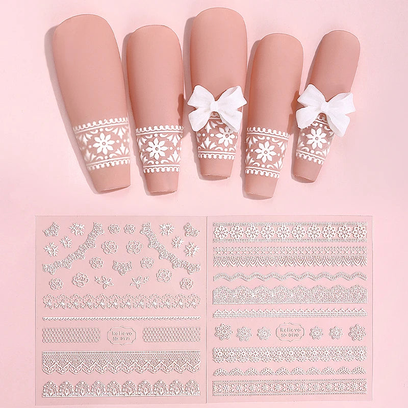 Wholesale Customizable 5D Nail Art Wraps PET Material Nail Stickers