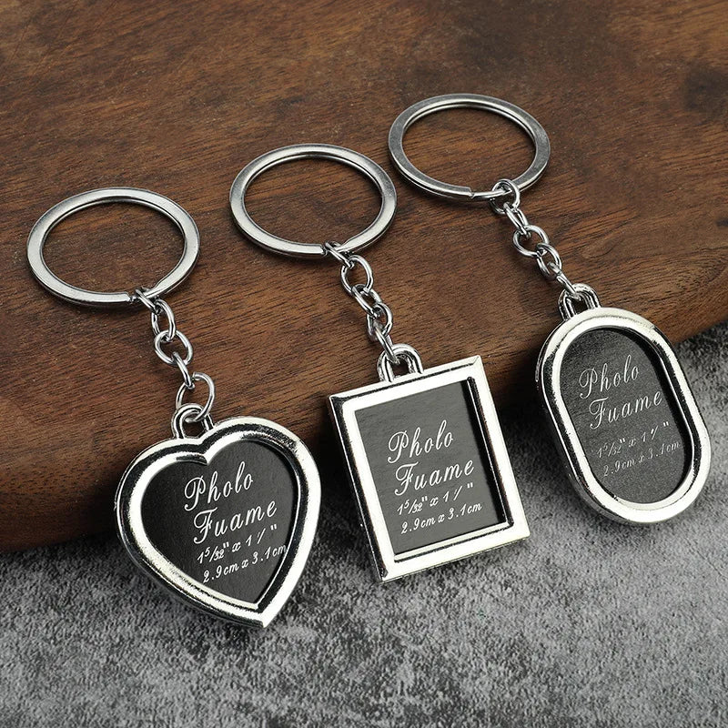 Wholesale Mini love square Photo Key Ring Promotional Advertising Gift Photo Frame Couple Keychain