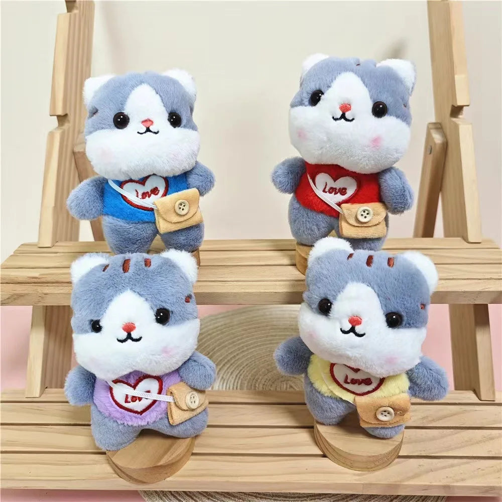 Lovely Gift Accessories Kawaii Love Cat Plush Doll Pendant Cute Soft Stuffed Keychain Plush Toy Cute Kitten Animal Keyring