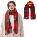 Red Plaid Rechargeable Electric Washable Heating Scarf Shawls Women Men Winter Heated Scarf
