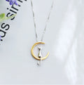 Fashion Cute Animal Cat Moon Pendant Necklace Charm Gold Silver Color Box Chain Necklace Cat Pet Lucky Jewelry for Women