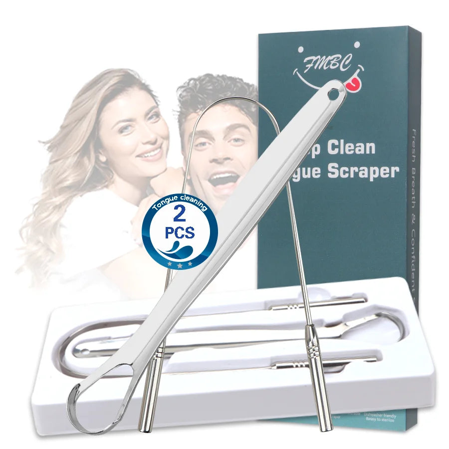 100% Stainless SteelTongue Cleaner E Cleaner Used to Remove Plaque Odor and Restore Hygiene or Taste 3 PACK