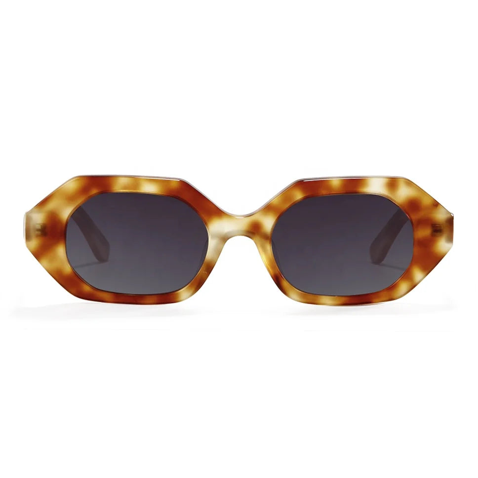 Polarized Hexagon Sunglasses for Women Men Trendy Acetate Oversized Square Shades Uv400 Trendy Gafas De Sol Oculos