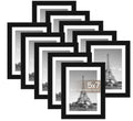 Classical Simple Black Wooden Picture Frames Set of 3 4 & 6 for A4 & A3 Posters & 6x8 Pictures for Photos