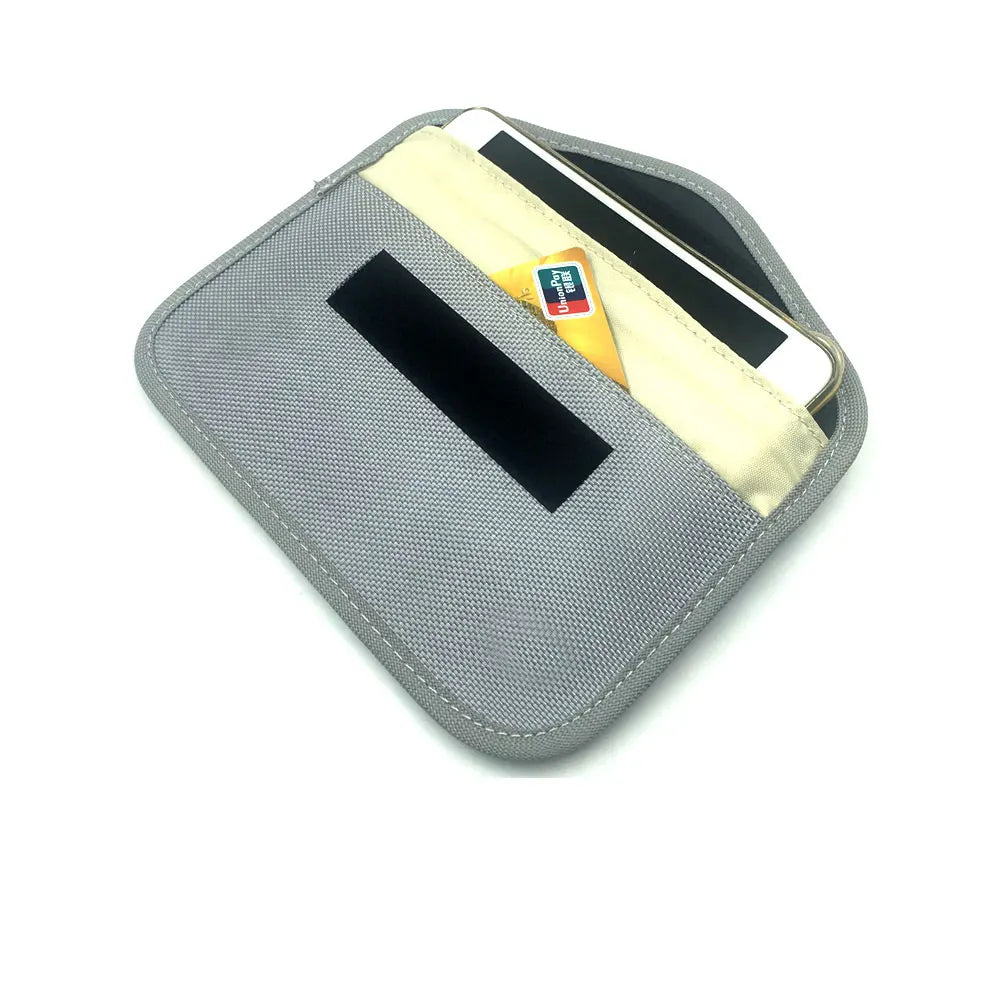 Fabric Faraday Pouch RFID Signal Blocking Bag Car Key EMF Blocker for Cell Phone Car Key Bluetooth GPS FM WIFI Devices