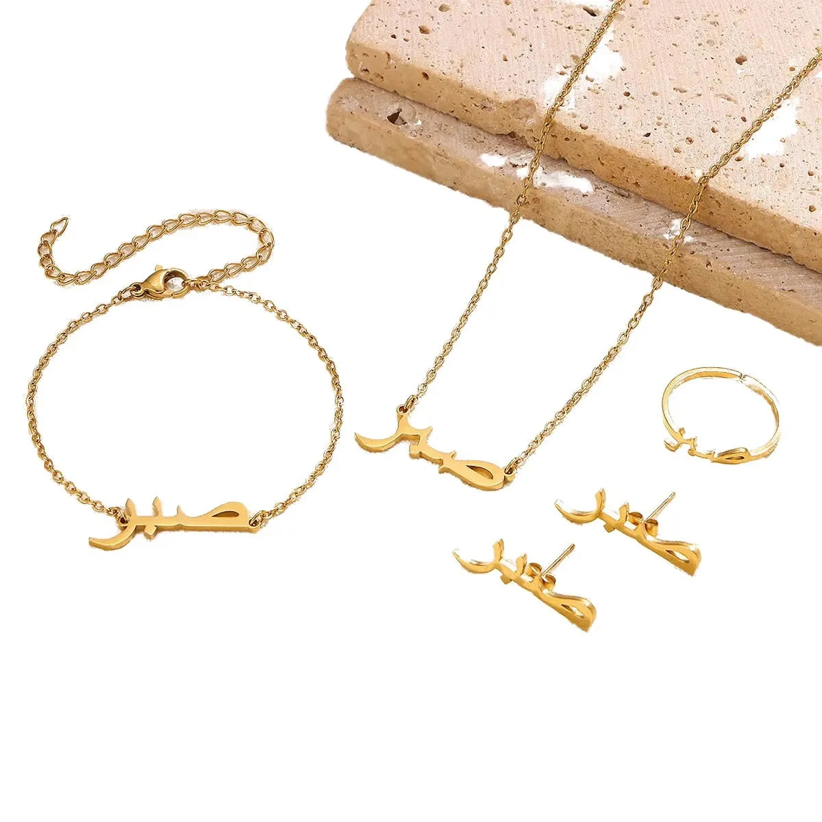 Cute Balloon Air Dog Collarbone Puppy Necklace Earrings Titanium Steel 18k Gold Bracelet Ornament Set