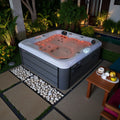 5 Year Warranty Outdoor Spa Tubs 6 Person 31 Jets 21 LED Lights Acrylic Jakuzi Spa Modern Design Freestanding Square Shape Spa