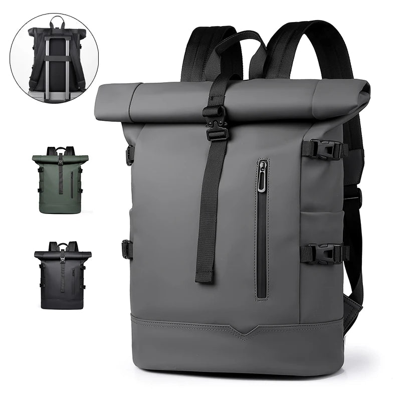 2025 New Custom Logo Roll-top Expandable Backpack Lightweight Casual Waterproof Travel School Bag Business Laptop Backpack