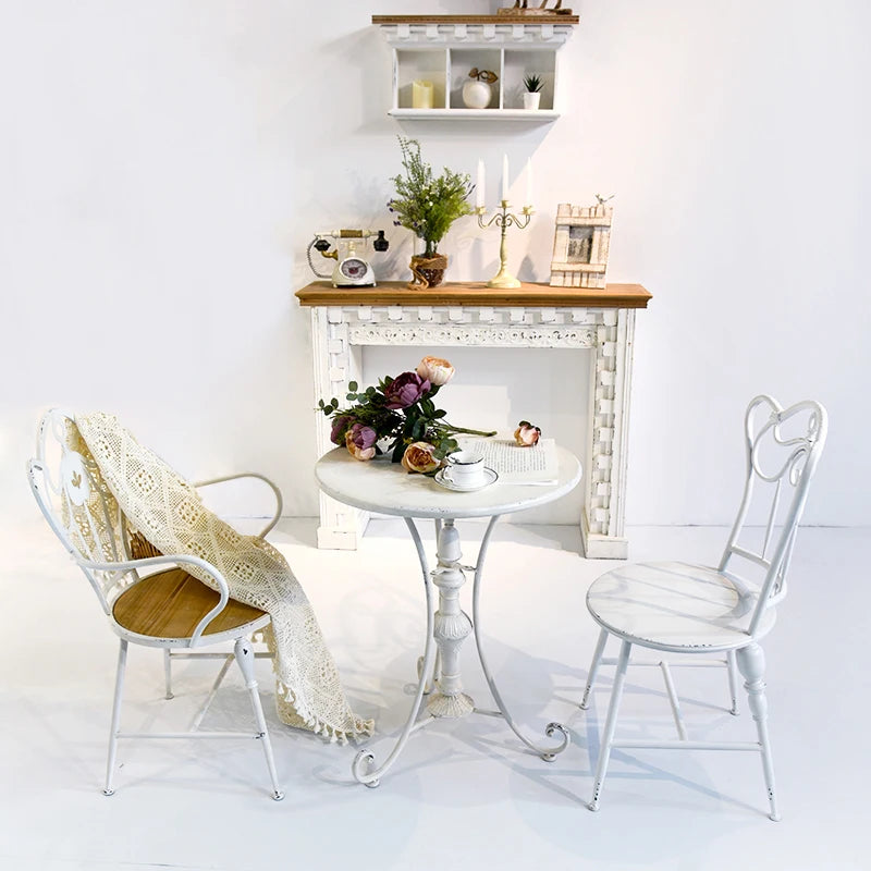 Innova Eco-friendly Modern Rustic Living Room Hotel Furniture White Iron Metal Coffee Chair for Apartment Garden Patio Wedding