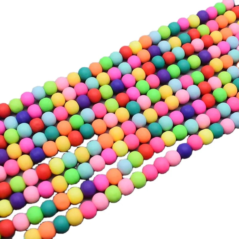 New Mixed-color About 8mm Polymer Clay Beads Round Loose Spacer Beads for Make Jewelry DIY Bracelet