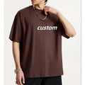 Oversized Blank 180g Embroidered Men's Luxury Tshirt Soft Fabric Two Tone Relief Drop Shoulder Black T-shirts with Custom Print