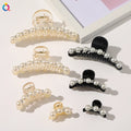 QIYUE New Arrival Women Fashion 5 Kinds Size Large Elegant Acrylic Pearl Beads Hair Clip Claw