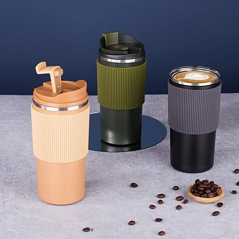 Hot Sell Dwells Sweden Leakproof Travel Coffee Mug with Silicone Holder Sleeve 450ml Thermal Insulation Tumbler Car Mug Double