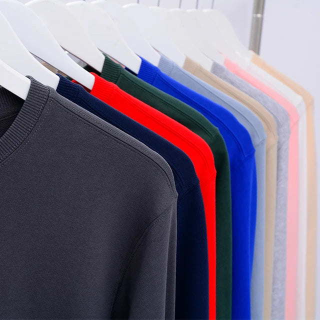 High Quality Men's OEM Pullover Plain Dyed Plush Blank Jogger Crewneck Cotton Custom Hoodie Crew Neck Sweatshirt Wholesale