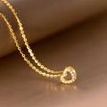 Fashion Jewelry 925 Sterling Silver Necklaces Simple Heart Diamond Gold Plated Necklaces for Women Mother's Valentine's Day