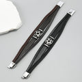 Hot Selling Men's Fashion Metal Football Bracelet Braided Leather Wristband Birthday Gift