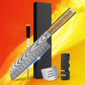 Free Shipping SkyCook 7 Inch Damascus Steel Santoku Knife Japanese Chef Knives with Yellow Pakka Wood Handle