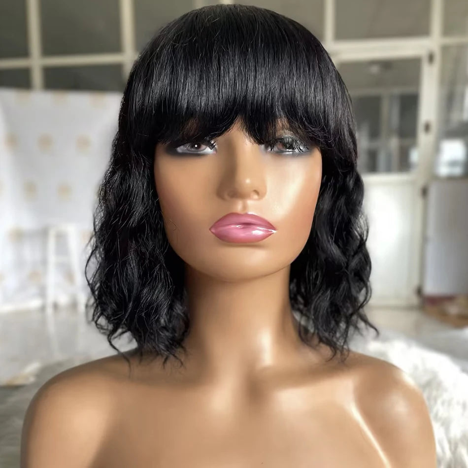 Big Promotion Afro Kinky Curly Wigs Short Cut Wig 100% Brazilian Curly Human Hair for Black Women Machine Wigs Short Pixie Cut