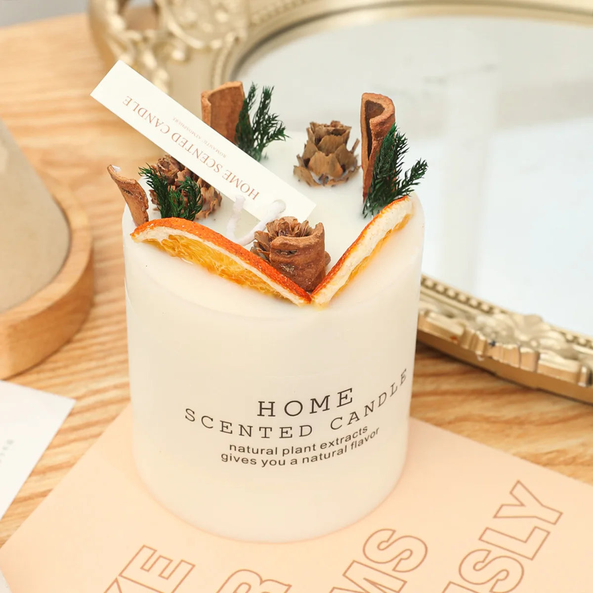 Hot Selling 100% Pure Soy Wax Scented Candles Private Label Aromatherapy Candles with Dry Flower for Home Scented